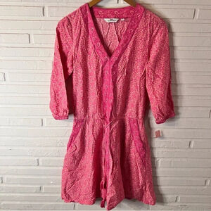 Vineyard Vines Pink Floral All Over Silk Blend Bloussan Dress, Women’s Size 00